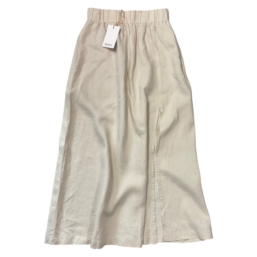 Quince 100% European Flax Linen Maxi Skirt Sand XS NWT